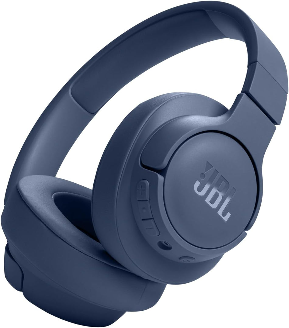 JBL Tune 720BT - Wireless Over-Ear Headphones with JBL Pure Bass Sound, Bluetooth 5.3, Up to 76H Battery Life and Speed Charge, Lightweight, Comfortable and Foldable Design (Blue/White)