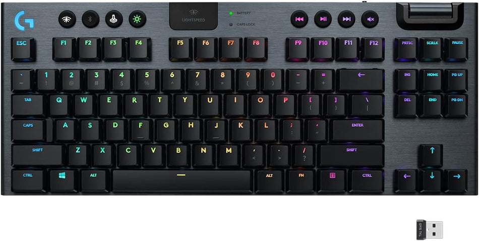 LOGITECH G915 TKL TENKEYLESS LIGHTSPEED WIRELESS RGB MECHANICAL GAMING KEYBOARD BROWN TACTILE