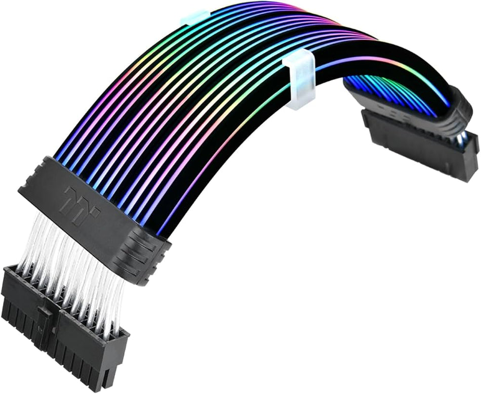 Thermaltake Tt Mod ARGB 8-Pin Cable, Illuminated Cable Extension, 345mm Length, 5V 3-Pin ARGB, 2x8-Pin Connectors, 16AWG, Black