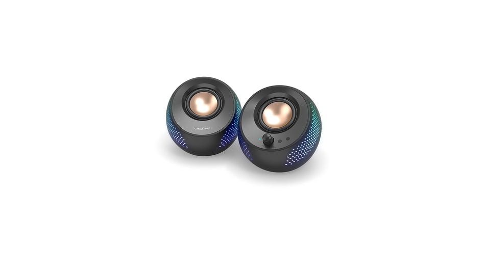 Creative Pebble X 2.0 USB-Powered Desktop Speakers with Far-Field Drivers and Passive Radiators - Modern Design, Enhanced Audio Clarity, Compact Size for PCs and Laptops
