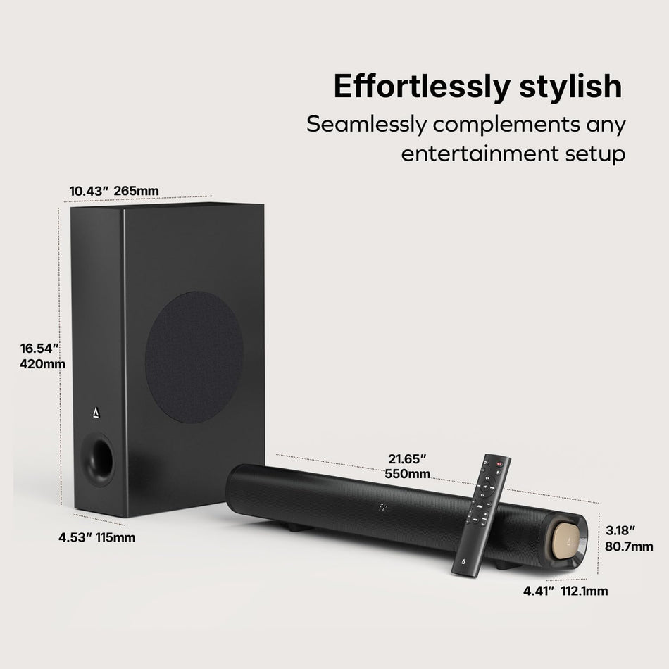 Creative Stage Pro - 2.1 Soundbar with Dolby Audio, HDMI, Bluetooth 5.3, USB Audio, for TV, PC and Mobile
