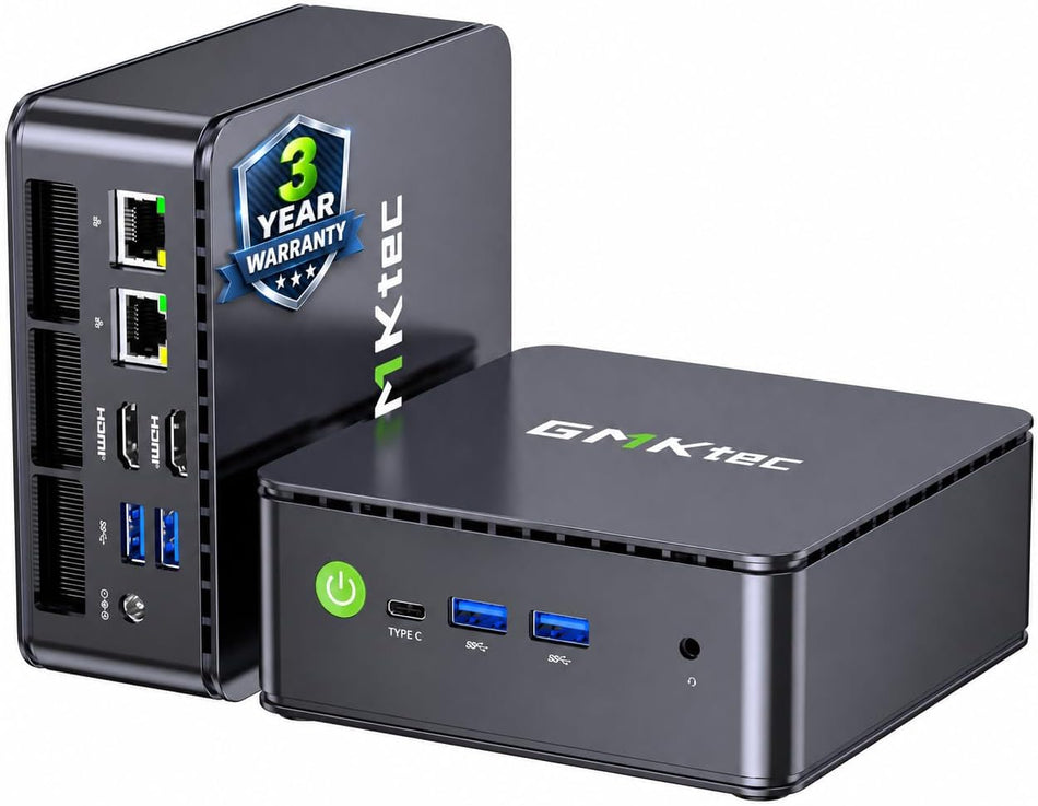 GMKtec G11 Mini PC AMD Ryzen Embedded R2514 (Beats 4300U/N150) 16GB Dual DDR4 256GB NVMe SSD/ Dual RJ45 2.5G WiFi6E BT5.2/ USB3.2 HDMI AMD Radeon Graphic Desktop Mini Computers