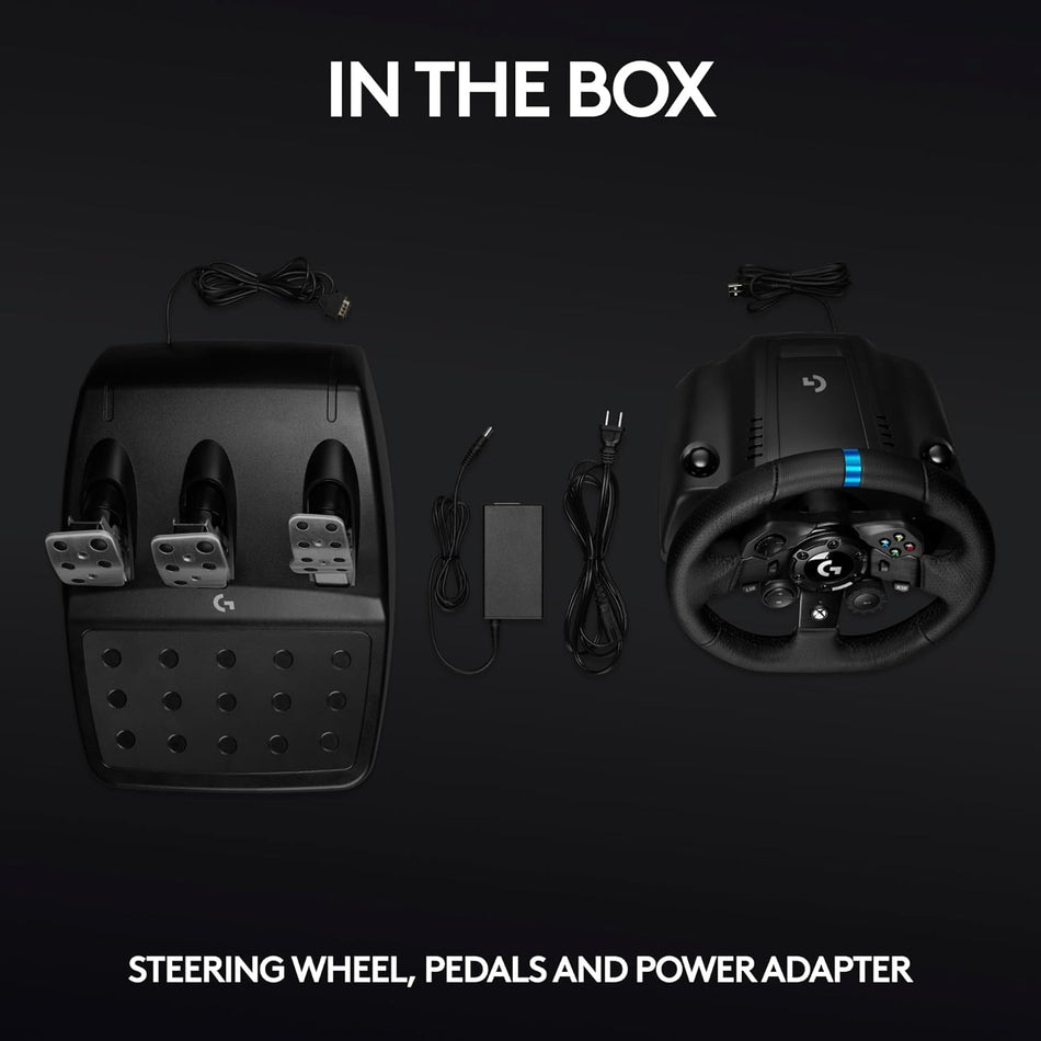 Logitech G923 Racing Wheel and Pedals, TRUEFORCE up to 1000 Hz Force Feedback, Responsive Driving Design, Dual
