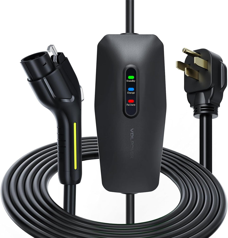 VDLPOWERVP Level 2 EV Charger, 32A/7KW Electric Vehicle Portable Charger with 20FT Cable, Home EV Charging Station, 240V NEMA 14-50 Plug, for All SAE J1772