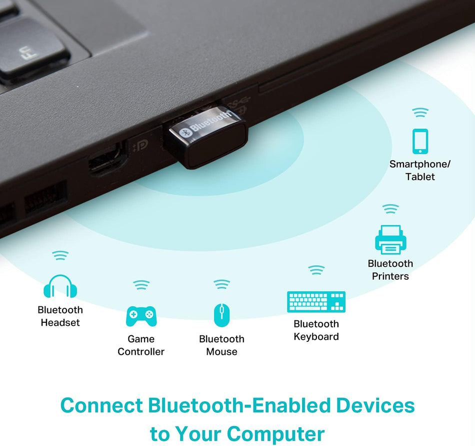 TP-Link USB Bluetooth Adapter for PC - Bluetooth 5.4 Dongle Receiver, Plug and Play, Nano Design, EDR & BLE, Supports Windows 11/10/8.1/7 for Desktop, Laptop, Keyboard, Mouse, etc (UB500)