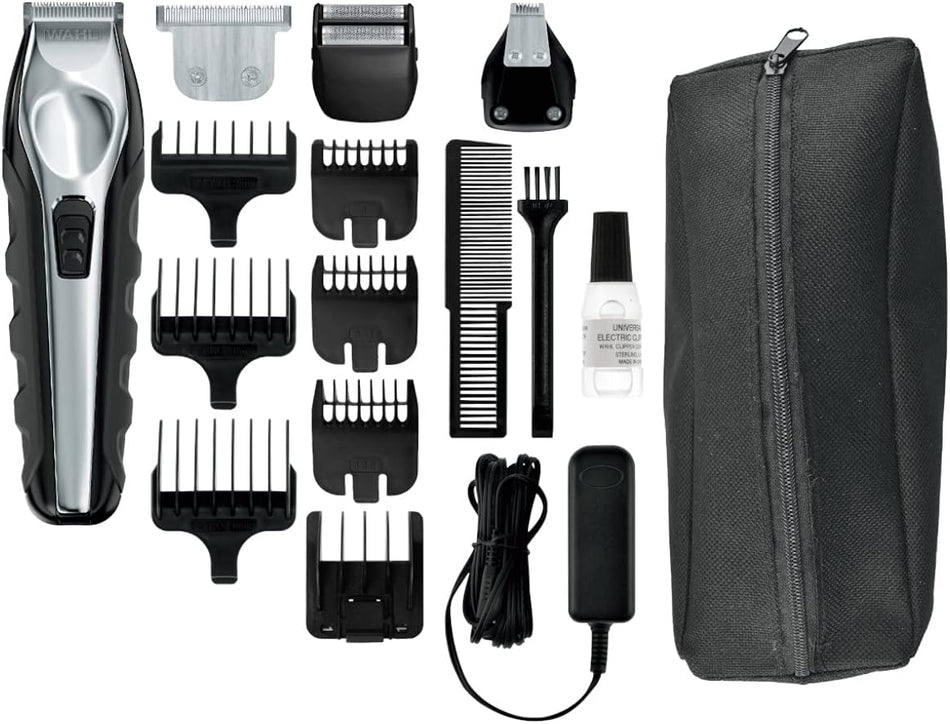 WAHL Lithium Ion Multi-Purpose Grooming Kit For Men, Suitable For Beard and All Types of Hair, Quick Charge With More Power, Black (9888-1227)