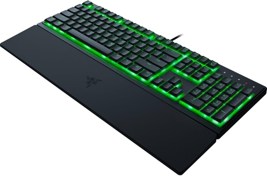 Razer Ornata V3 X Gaming Keyboard: Low-Profile Keys-Silent Membrane Switches-Uv-Coated Keycaps-Spill Resistant-Chroma RGB Lighting-Ergonomic Wrist Rest-Classic Black