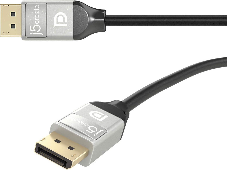 J5create DisplayPort Cable- (6ft)   60 Hz & 3D | 21.6 Gbps Display Cable | High Bit Rate 2 HBR2