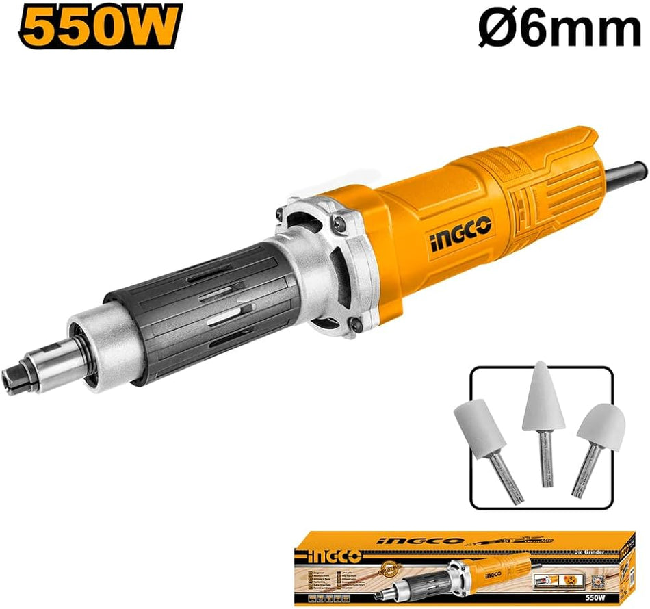 INGCO Corded Die Grinder PDG5501 | 550W Electric Straight Hand Grinder, 29,000 RPM, Metal Grinding & Polishing