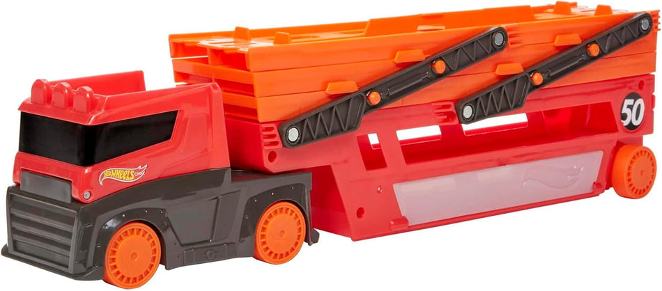 Mattel Hot Wheels Mega Hauler Truck – Stores Up to 50 Cars (GHR48)