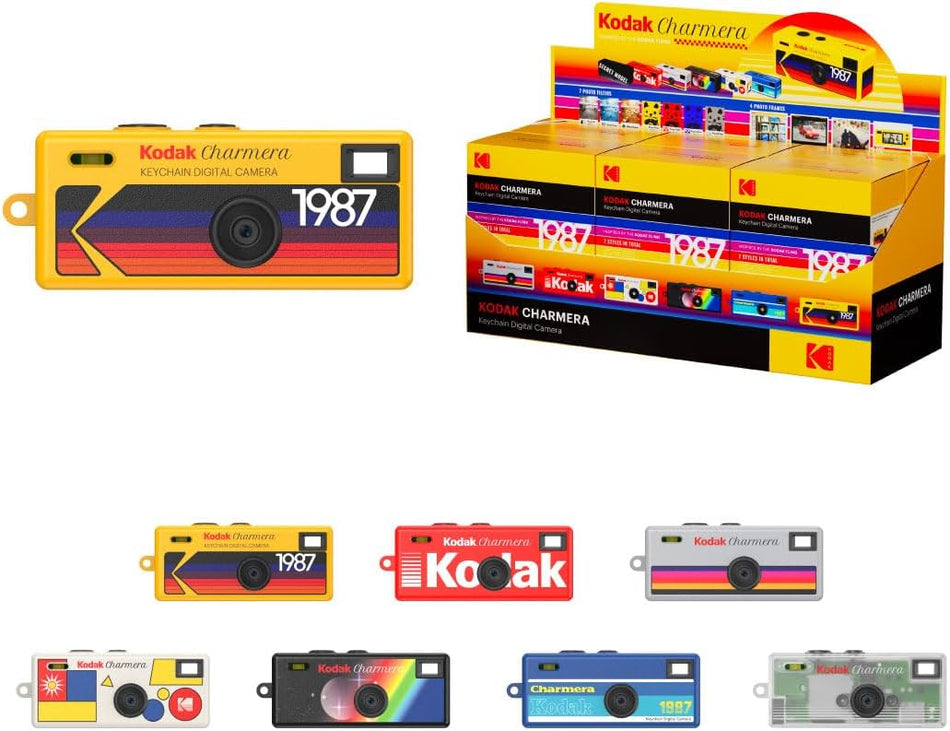KODAK CHARMERA Keychain Digital Camera Blind Box Single Box, Mini Camera, Digicam, Video Recording, Bag Charm, 1.6 Megapixels, Micro SD Card Slot
