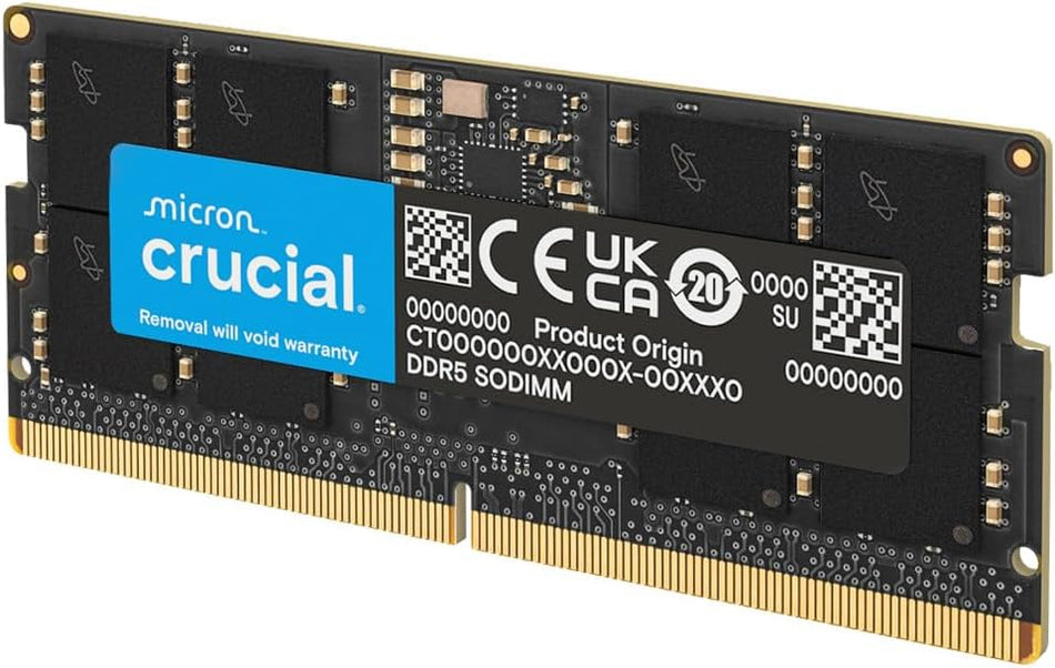 Crucial 32GB DDR5 4800 PC5-38400 CL40 2Rx8 262-pin 1.1V Non-ECC SODIMM Memory RAM (CT2K32G48C40S5)