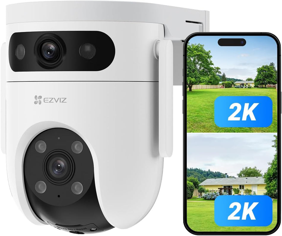 EZVIZ H9c Dual 2K (3MP) Dual-Lens Pan & Tilt Wi-Fi Camera | Co-Detection Auto-Tracking | Color Night Vision | Active Defense