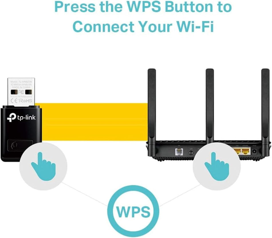 TP-Link TL-WN823N N300 Mini USB Wireless WiFi Network Adapter (300Mbps, 2.4GHz, SoftAP Mode, One-Touch WPS Button) for PC Desktop & Laptop