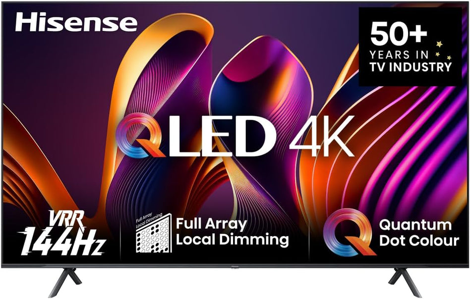 Hisense 85E7NQ/85E7Q  215 cm (85 Inch) TV, 4K UHD, QLED, HDR10, HDR10+ decoding, HLG, Dolby Vision Atmos, 60Hz Panel, Bluetooth, Alexa Built-in, VIDAA Voice, Black (2024) [Energy Class E]