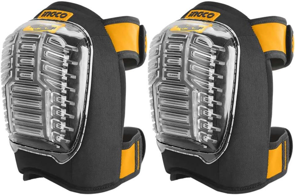 INGCO Professional Ergonomic Knee Pads for Knee Protection and Pose – Heavy-Duty PVC Impact Shell, Molded EVA Foam Core, Dual Elastic Straps, and Quick-Release Buckles (HKPT0101)