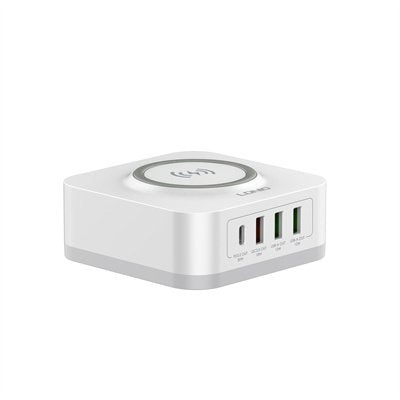 LDNIO AW004 5-in-1 Desktop Wireless Charging Station & 32W Laptop Fast Charger (15W Wireless + PD 30W + QC 18W)- UK