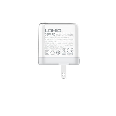 Ldnio A2528C 35W Power Adapter Dual USB-C Port US/EU/UK Plug