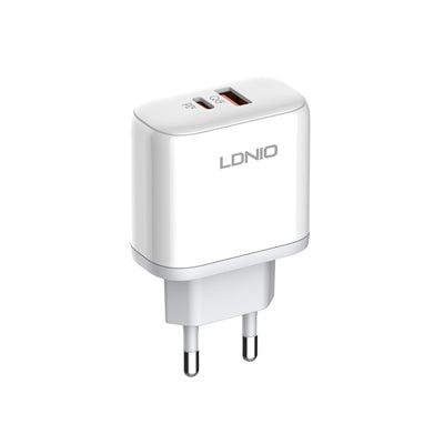 LDNIO A2526C 45W Dual Port Super Fast Wall Charger Adapter Supporting PD 3.0, QC 4+, QC 3.0, PPS, AFC, FCP, & SCP (US / UK / EU Plug)