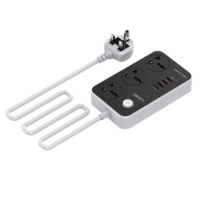 LDNIO SC3412 3 AC Outlets Universal Power Strip with 3 Outlets Fast Charging USB-C Power Socket with 4 USB Ports 38W for Phone to Charge