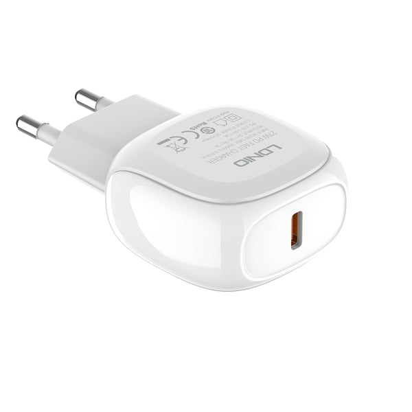 LDNIO A1206C 27W USB-C PD Super Fast Charger Travel Wall Adapter (Supports PPS / iPhone 14 Pro Max / S21 / S22 & S23 Ultra) - EU Plug