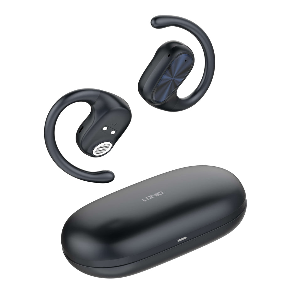 LDNIO T07 Wireless Stereo Over-Ear Bone Conduction Earbuds | Bluetooth 5.3 Low Latency Gaming Headset with Touch Control - Black