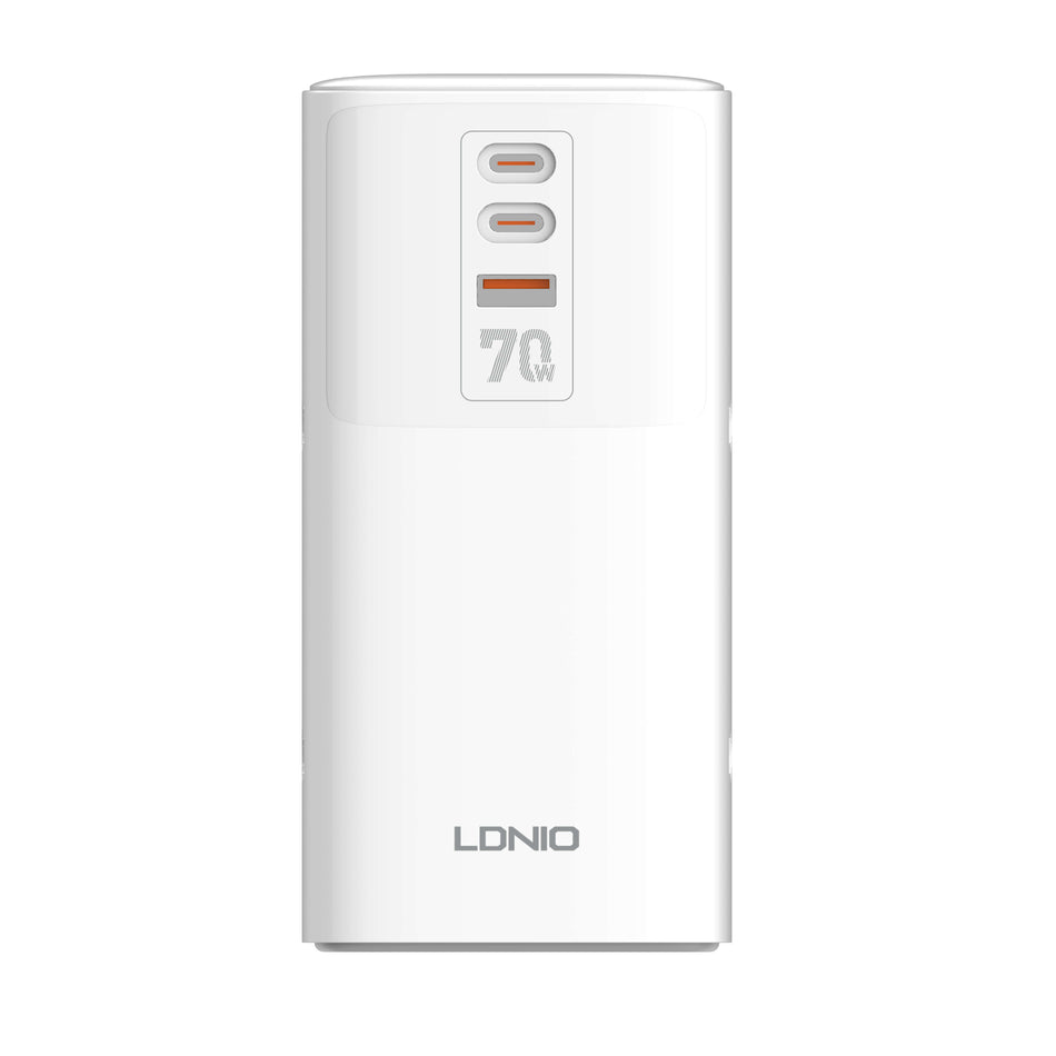 LDNIO SC4383 Universal Desktop Power Strip | 70W PD Fast Charging | 7 Ports (4 AC Outlets + 3 USB) | US/EU/UK Plug Type | 200cm Extension Power Cord