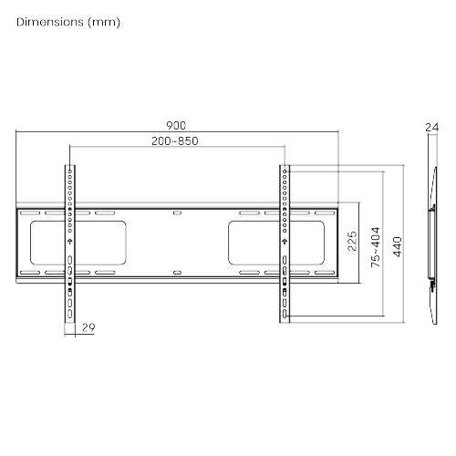 LUMI LARGE SCREEN FIXED TV WALL MOUNT LP38-48F Fits Most 43"-90" TVs