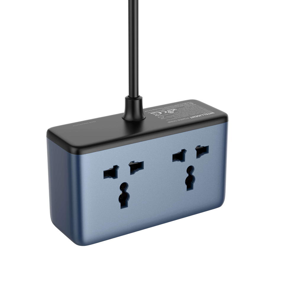 LDNIO SC1 45W Max GaN 5-in-1 Universal Socket 2500W Power Strip Desktop Adapter with 1 AC Outlet, 3 USB Ports & 1 Native Lightning Cable
