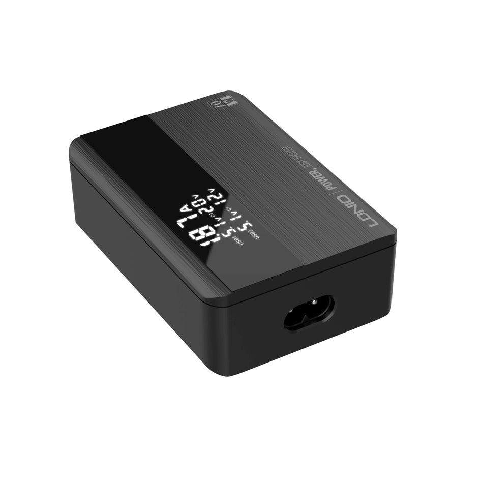 LDNIO A4808Q 70W Max 4-Port Super Fast Desktop Charging Hub with LCD Display & 1.5M Detachable Power Cable