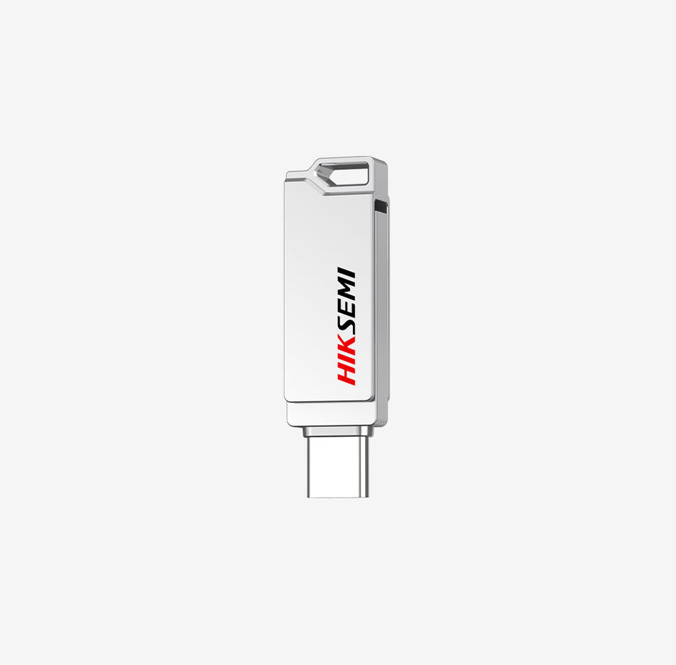 HIKSEMI Sync E327C (64/128/256GB) USB 3.2 Type-C OTG Flashdrive Memory Stick Up to 150MB/s for Smartphones, Tablets, and Laptops - Silver