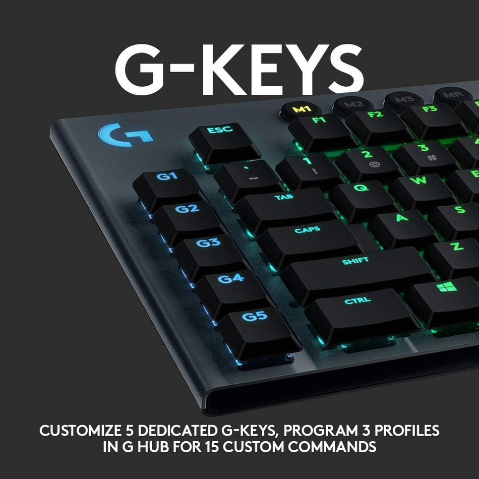 Logitech G815 LIGHTSPEED RGB Mechanical Gaming Keyboard – GL Tactile - - USB - TACTILE SWITCH