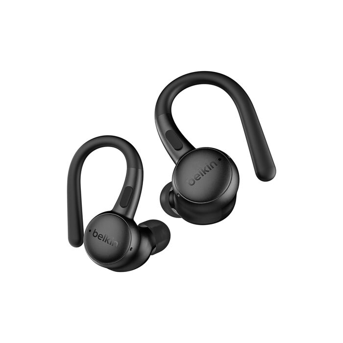 Belkin SoundForm ActiveFit Wireless Earbuds w/Built-in Microphone, USB C Fast Charging, 36H Battery Life, IP54 Water Resistance - Bluetooth Earbuds for iPhone, iPad, Galaxy, Pixel, & More - Black (AUC016HQBK)