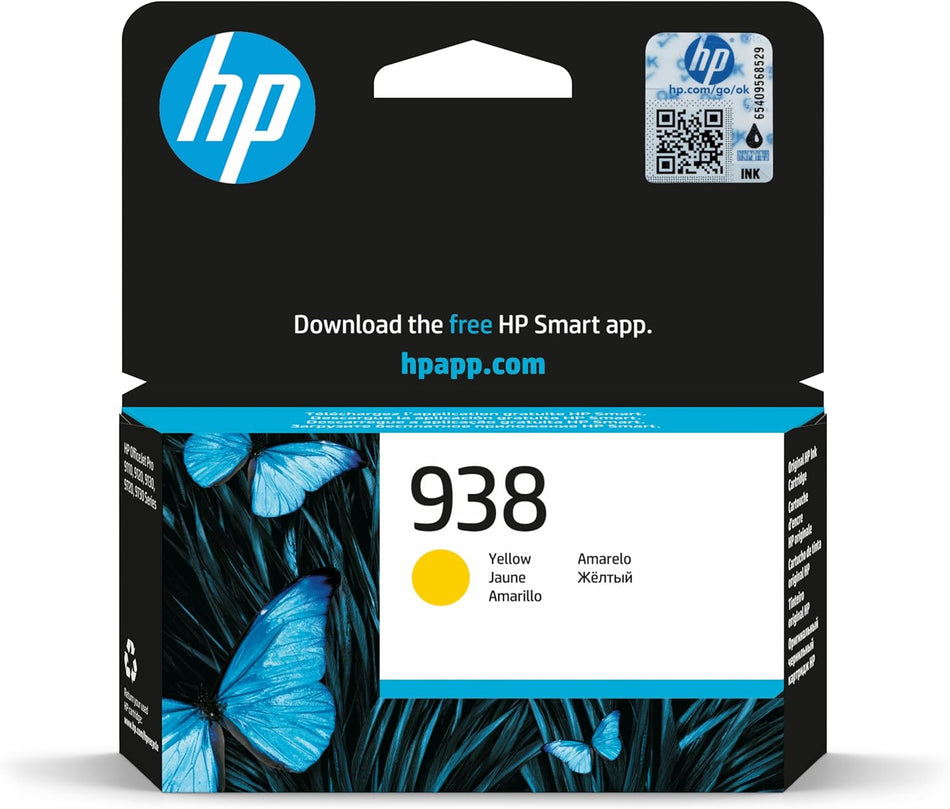 HP 938 Original Ink Cartridges | Cyan, Magenta, Yellow | 4S6X5PE, 4S6X6PE, 4S6X7PE Professional Office Printing