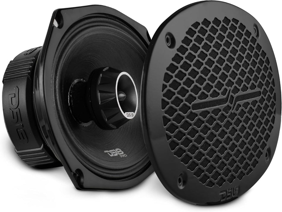 DS18 PRO-ZT69 Audio Coaxial 6x9-Inch Midrange Loudspeaker, Built-In Bullet Tweeter, Water Resistant, 550 Watts Max, 275 Watts RMS, 4-Ohm High-Output Car and Truck Speaker with Black Metal Mesh Grill (Single)