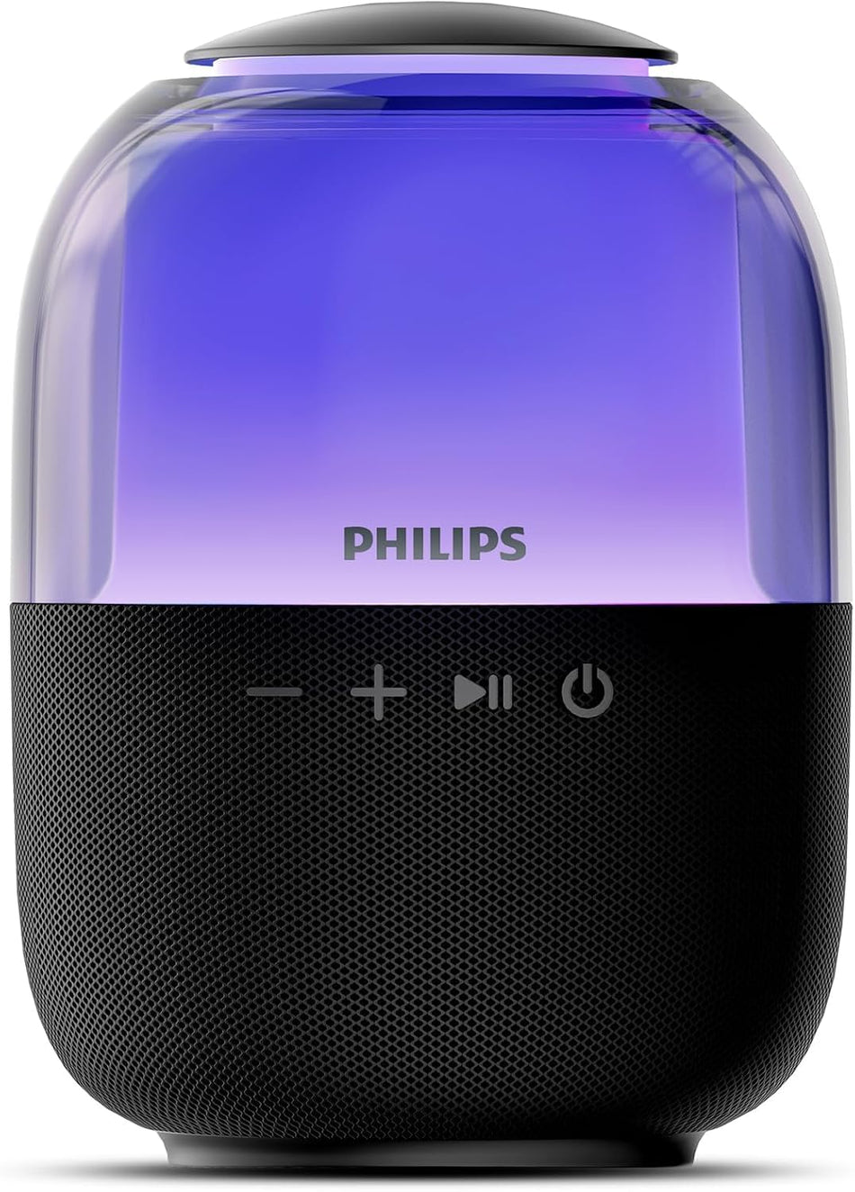 Philips TAS2108BK/00 Portable Bluetooth Speaker with Multi-Color LED Light Show, Punchy Sound, IPX4 Splashproof & 10H Battery - Black