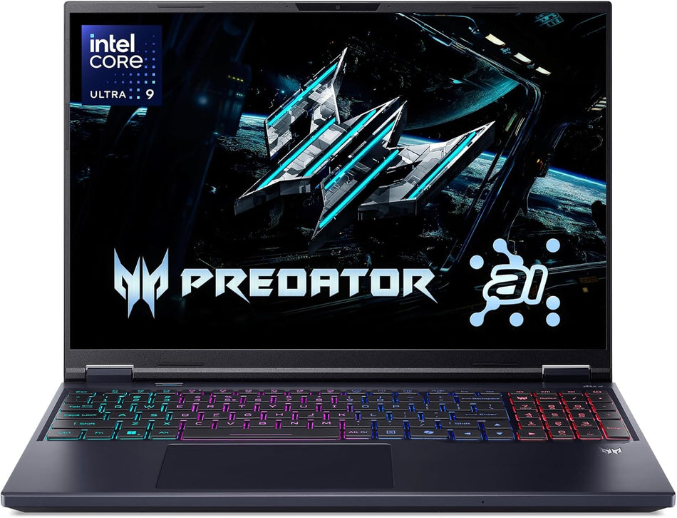 Acer Predator Helios Neo 16 AI Gaming Laptop | Intel Core Ultra 9 Processor 275HX | NVIDIA GeForce RTX 5070 Ti | 16" WQXGA 240Hz G-SYNC | 16GB DDR5 | 1TB Gen 4 SSD | Killer Wi-Fi 6E | PHN16-73-92B8