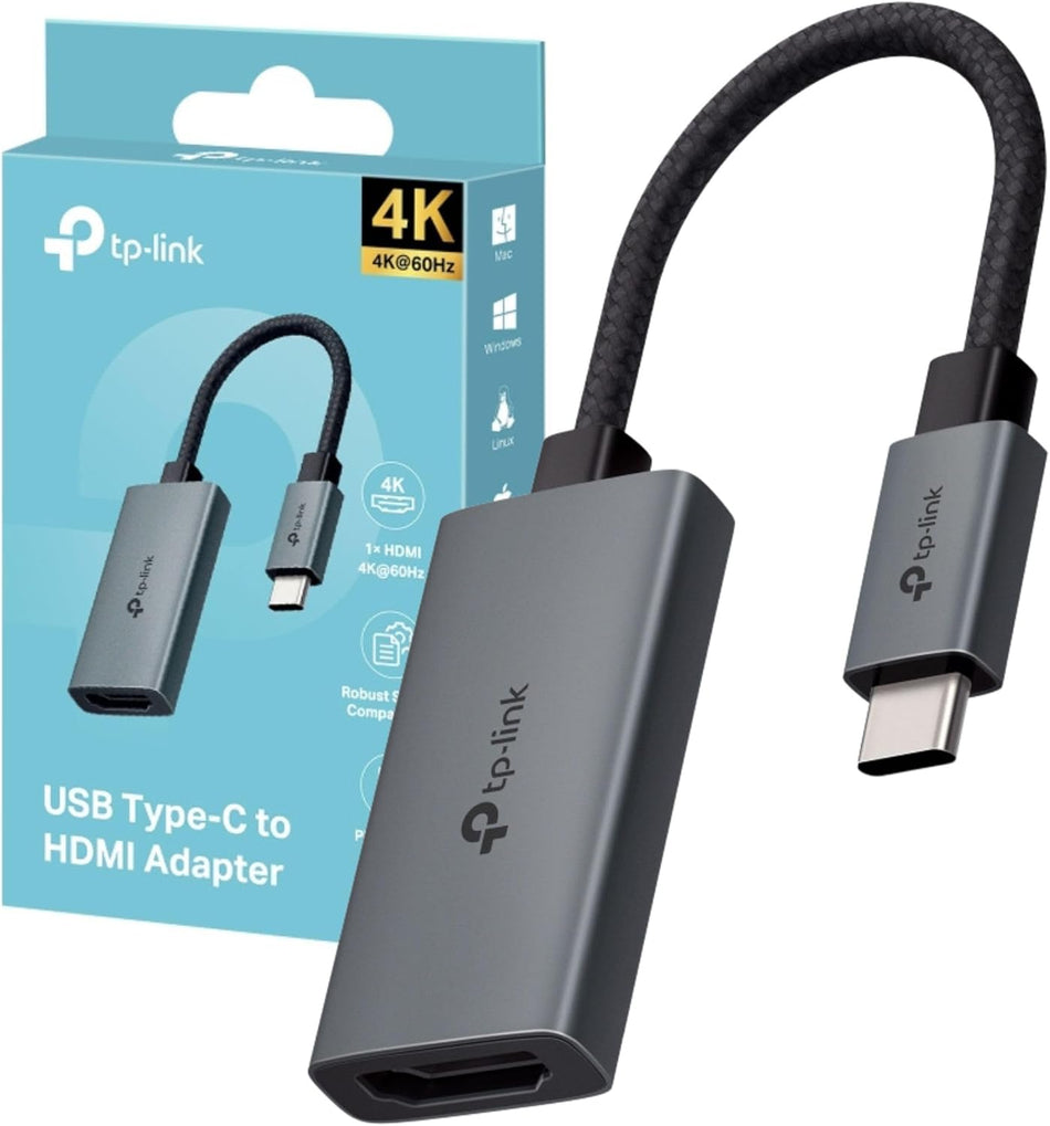 TP-Link UA520C USB C to HDMI Adapter, 4K 60Hz, USBC to HDMI Adapter, USB C Adapter, HDMI Adapter, Plug and Play, Universal Compatibility, Compact & Portable, Durable & Flexible, Aluminum Alloy Case
