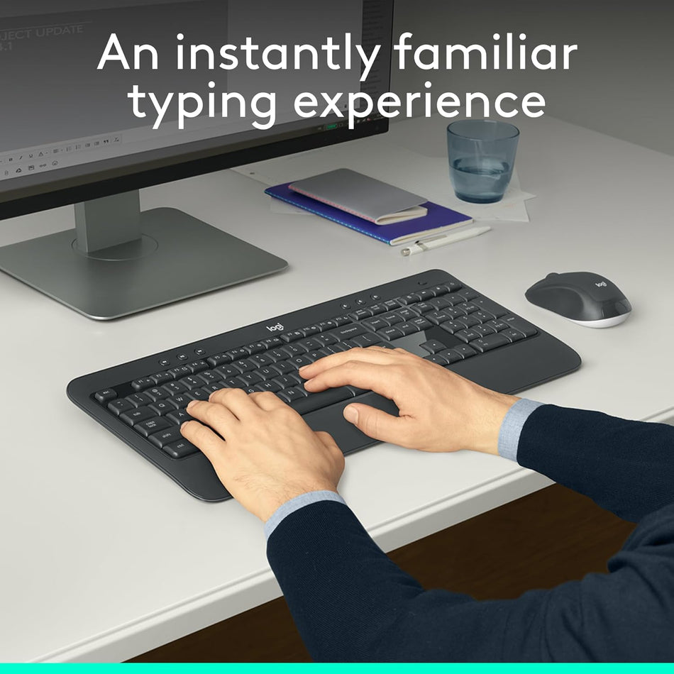 Logitech MK540 Advanced Wireless Keyboard Mouse Combo, Multimedia Hotkeys