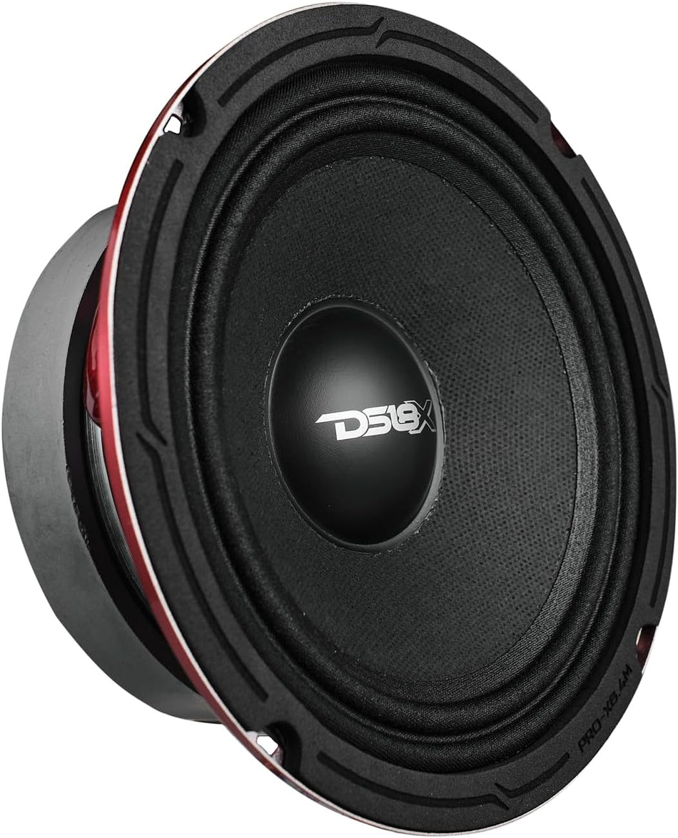 DS18 PRO-X6.4M Loudspeaker 6.5-Inch Premium Midrange Car and Truck Stereo Speaker, 500 Watts Max, 250 Watts RMS, 4-Ohm Pro Audio Component Transducer (Single)