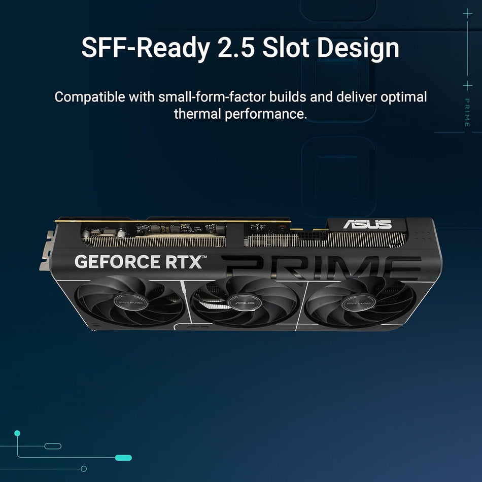 ASUS The SFF-Ready Prime GeForce RTX™ 5080 16GB GDDR7 Graphics Card (PCIe® 5.0, HDMI®/DP 2.1, 2.5-Slot, Axial-tech Fans, Vapor Chamber, Dual BIOS)