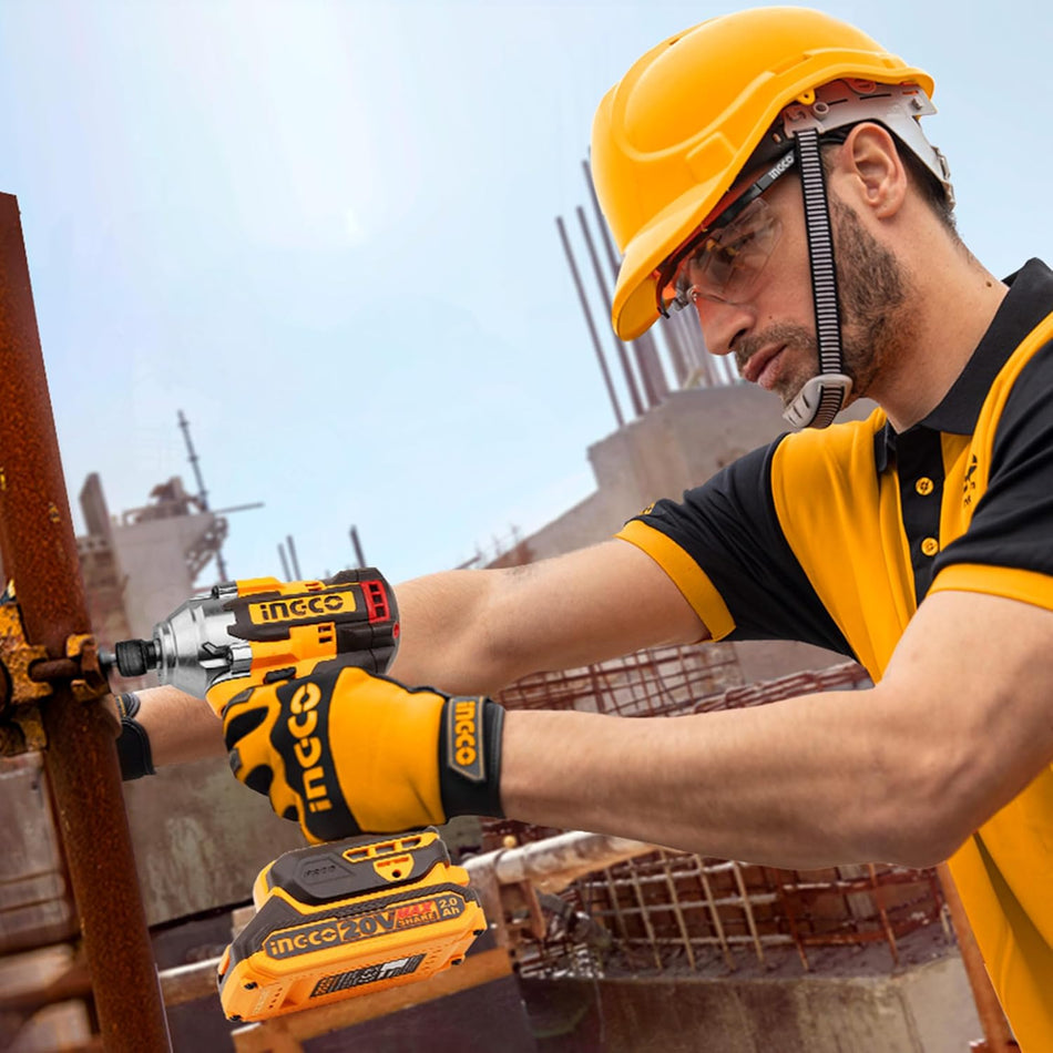 INGCO 20V Brushless Twin Pack (CKLI20277) – Includes 285Nm Impact Driver and 66Nm Impact Drill, 2x 2.0Ah Batteries, and 1x Charger, Engineered for High-Torque Performance and Professional-Grade Efficiency.