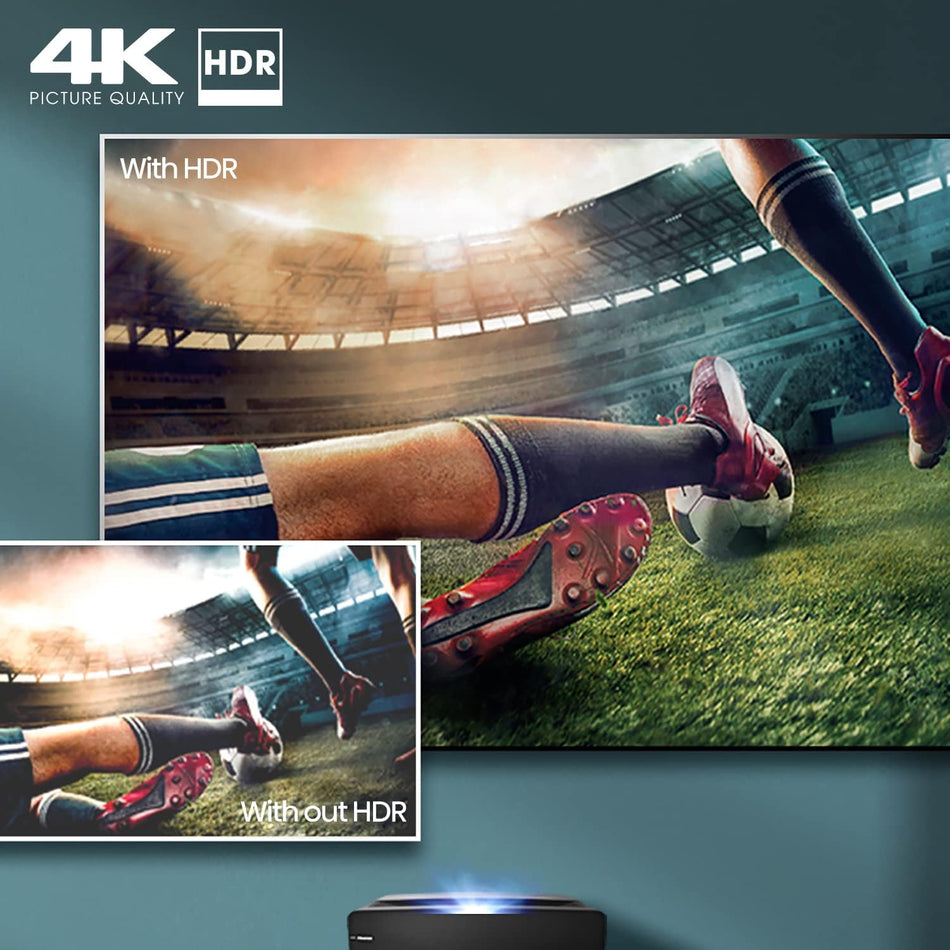 Hisense Laser Projector 100L5F-B12 (100") 4K Laser TV, UHD, HDR, Laser Technology, VIDAA U Smart TV, Triple Tuner DVB-C/S/S2/T/T2, Dolby Atmos, Alexa Built-in, Comes with Hardboard) [Energy Class B]