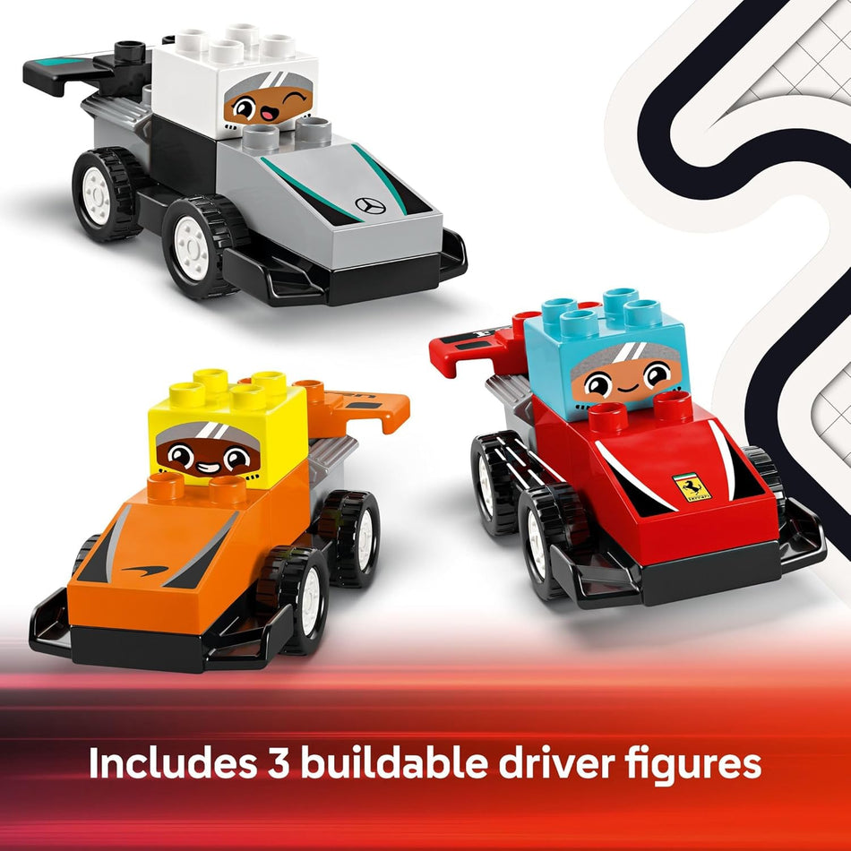 LEGO 10445 DUPLO Town F1 Team Race Cars & Drivers Building Toy Playset