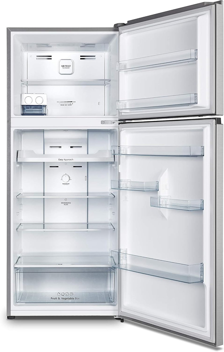 Hisense 381L Total No Frost Double Door Refrigerator (RT488N4DC2) - Multi-Air Flow Ventilation System, Width 70cm, INOX [Energy Class E]