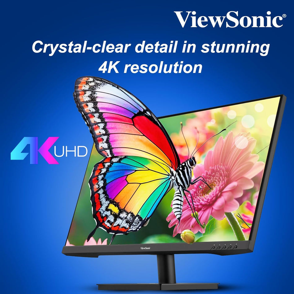 ViewSonic VA3208-4K-MHD (81.28cm) 32 Inch 4K UHD 3840x 2160 with Built-in Speakers, HDR10, sRGB 104%, Eye ProTech, SuperClear VA Panel, HDMI and DisplayPort