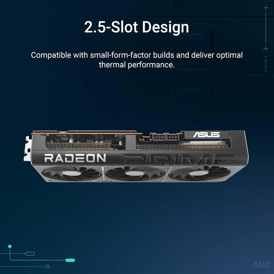 ASUS Prime Radeon RX 9070 EVO 16GB GDDR6 OC Edition Gaming Graphics Card PCIe 5.0, HDMI/DP 2.1, 2.5-slot, Axial-tech Fans, Dual-ball Fan Bearings, Dual BIOS, ASUS GPU Guard