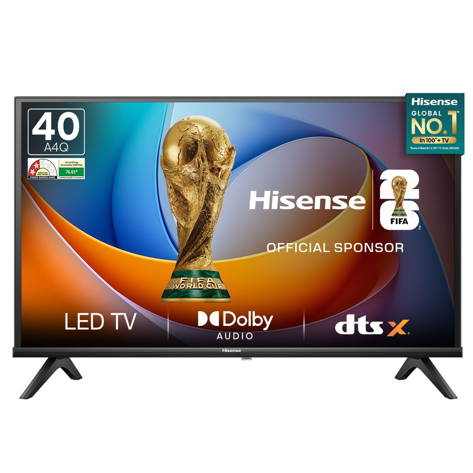Hisense 100 cm (40 Inches) FHD Smart TV | HDR10 | 4K AI Upscaler | 20W Powerful Speakers, DTS Virtual: X | AI Sports Mode | Voice Remote | VIDAA OS | 40A4Q (Black)