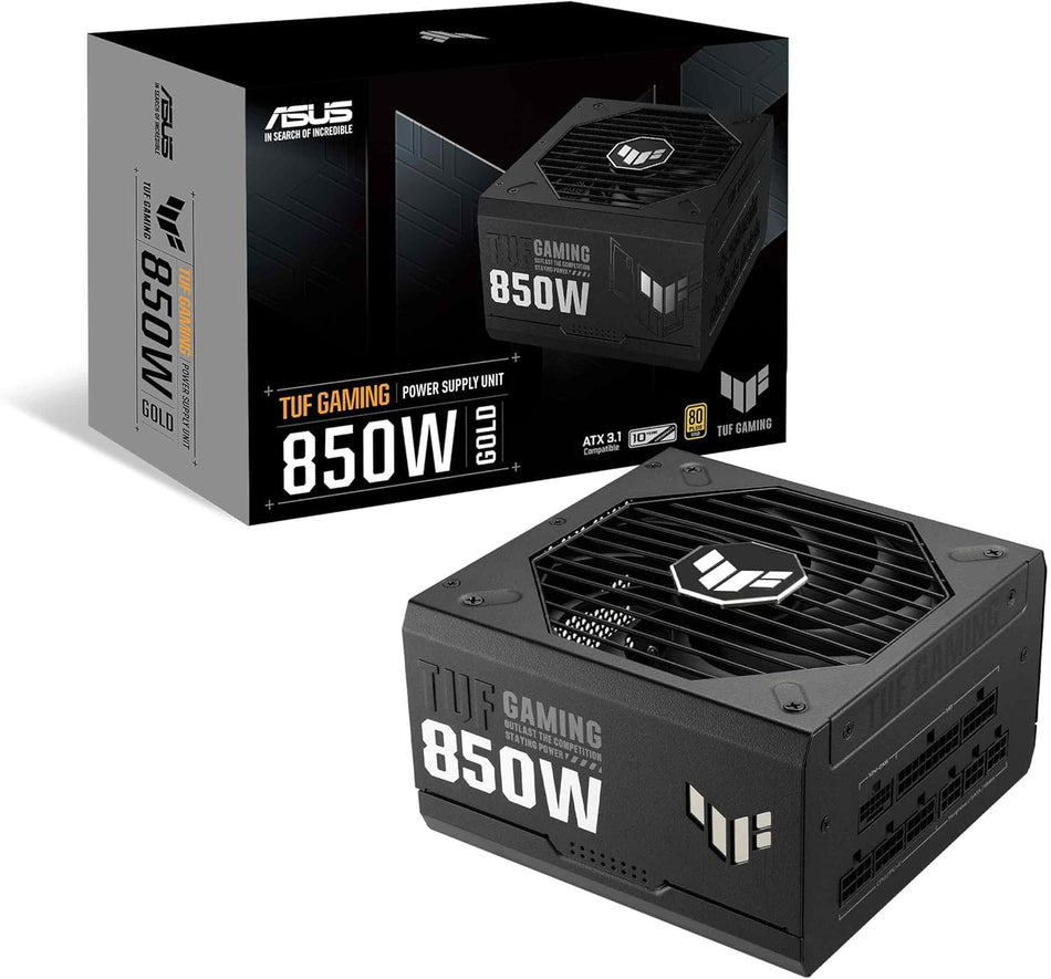 ASUS TUF Gaming 750W / 850W Gold fully Modular Power Supply, 80+ Certified, ATX 3.0 Compatible, Military-Grade Components, Dual Ball Bearing, Axial-tech Fan, PCB Coating
