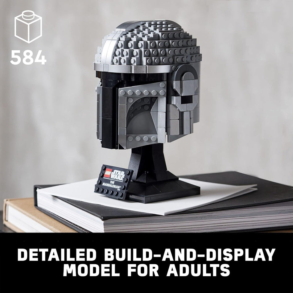 LEGO 75328 Star Wars The Mandalorian Helmet Buildable Model Kit, Display Collectible Decoration Set